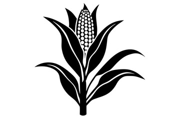 Corn silhouette icon isolated Vector illustration