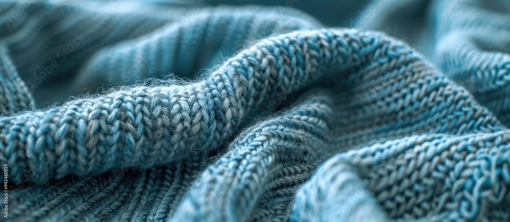 Fototapete detailed close up shot showcasing an abstract knitted jersey fabric backdrop featuring ample copy sp