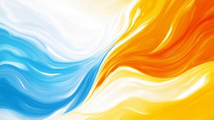 Obraz premium Orange, white and blue fusion gradient wave.