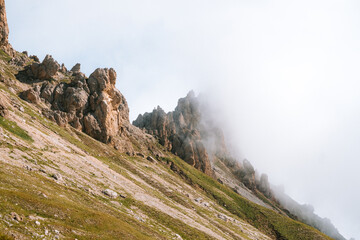 cloudy peak of mountain in Italy europa alps