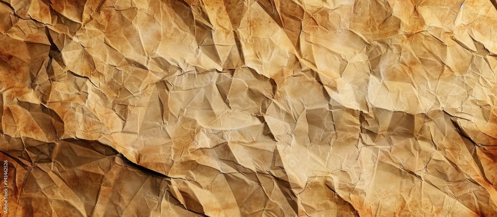 Leinwandbilder old paper texture with crumpled brown surface perfect for background featuring a copy space image