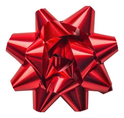 PNG Shiny red gift bow decoration