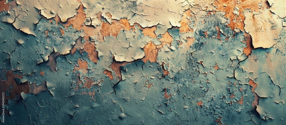 Aufkleber abstract effect created by aged wall with cracked and peeling paint offering a unique copy space ima
