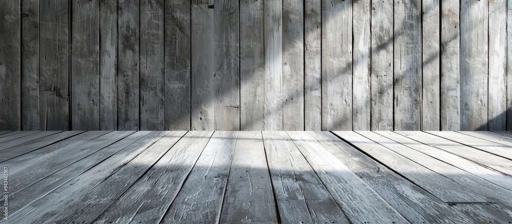 Leinwandbilder A textured light gray striped wallpaper serves as a backdrop with ample copy space for adding text in a wide banner image