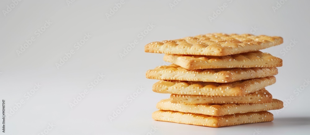 Poster Crackers stacked neatly with a white background for copy space image