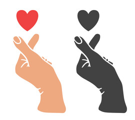 Finger heart. Vector clipart isolated on white background.