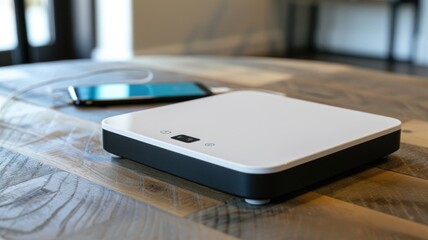 A smart scale that tracks weight and body composition, syncing data to a user's phone