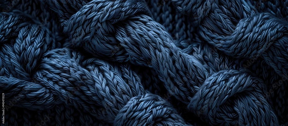 Poster Stylish knitted fabric texture as a backdrop for copy space image