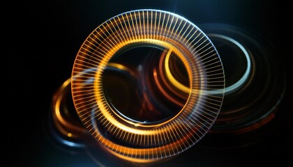 image of lines moving in loading circles against black background