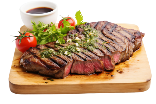 grilled entrecote with vegetables