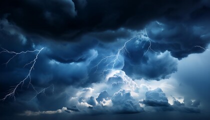 overlay of blue clouds and a dark dramatic sky the sky is dramatic and lightning is present the weather is bad with dark clouds rain and thunderstorm in dramatic sky
