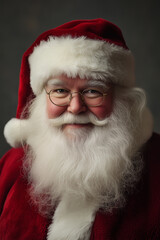 Fototapeta premium Authentic santa claus wearing glasses smiling for christmas