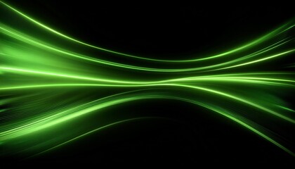 abstract glowing green lines on black background