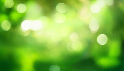 Obraz premium abstract circular green bokeh background green nature spring and nature light in blurred style copy space