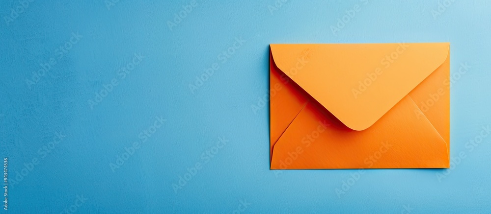 Poster An organic traffic message on orange paper set against a blue background serving as a symbolic representation with available copy space image