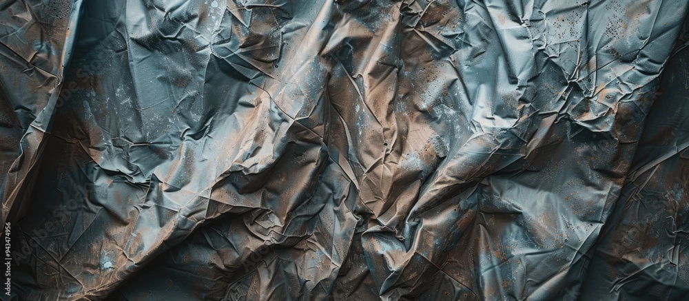 Poster Worn out plastic tarp with an interesting texture perfect for rustic backgrounds in photos with copy space image