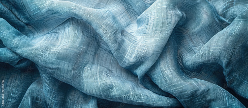 Aufkleber light blue linen fabric texture on a copy space image