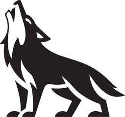 wolf silhouette vector art illustration with white background  © MstAsia