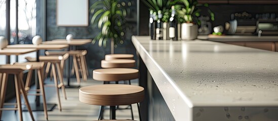 Render a counter table suitable for any location with available copy space image