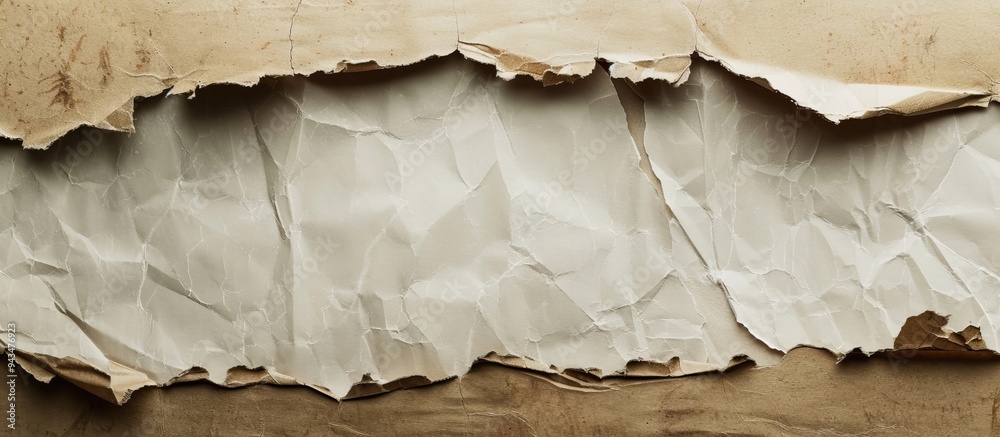 Poster A torn paper with a cardboard backdrop carries a message on educational development serving as a symbolic representation for educational progress featuring copy space image