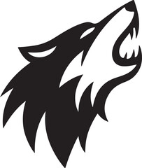 wolf silhouette vector art illustration with white background 