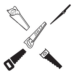 Handsaw icon vector set