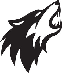 wolf silhouette vector art illustration with white background 