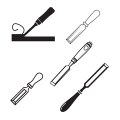 Chisel icon vector set
