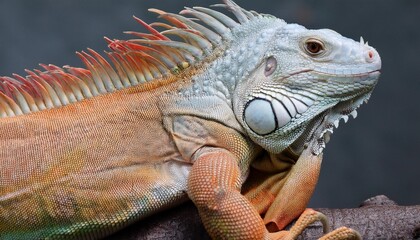 Obraz premium the varied colors of an iguana s skin enhance the captivating beauty of its textured appearance
