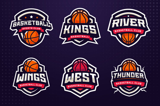 Basketball Sports Club Logo Template Bundle for Tournament or Sports Team