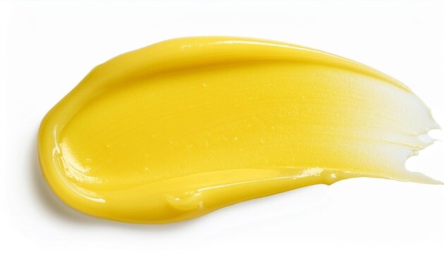 vaseline texture petroleum jelly ointment swatch yellow gel smear isolated on transparent background with shadow