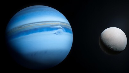 neptune s interaction with one of its largest moons triton illustrating the gravitational dance between the planet and its icy satellite
