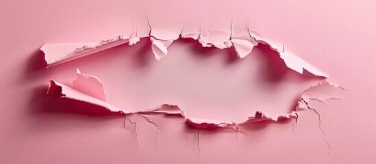 A torn paper with a comforting message on a pink background serves as a symbolic gesture of support with ample space for additional content or design