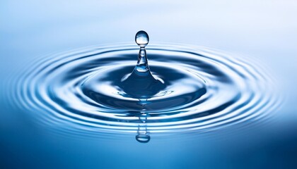 clear water drop with circular waves