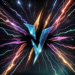 A versus logo set against a holographic background with lightning and flashes, designed for cyber sport tournament screens.