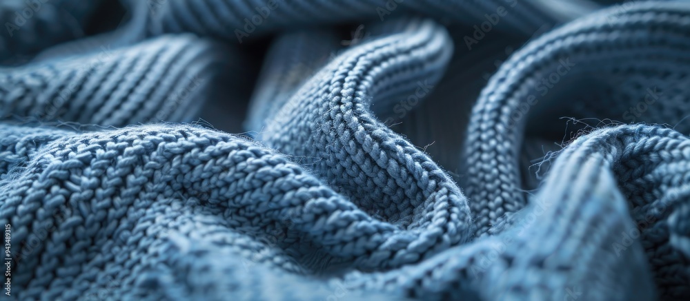 Leinwandbilder detailed close up of an abstract knitted jersey fabric serving as a background with copy space image
