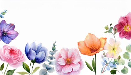 watercolor flowers on a white background