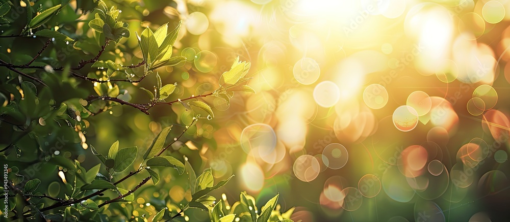 Leinwandbilder blurry background of a tree s branches and the morning sun ideal for use as a copy space image