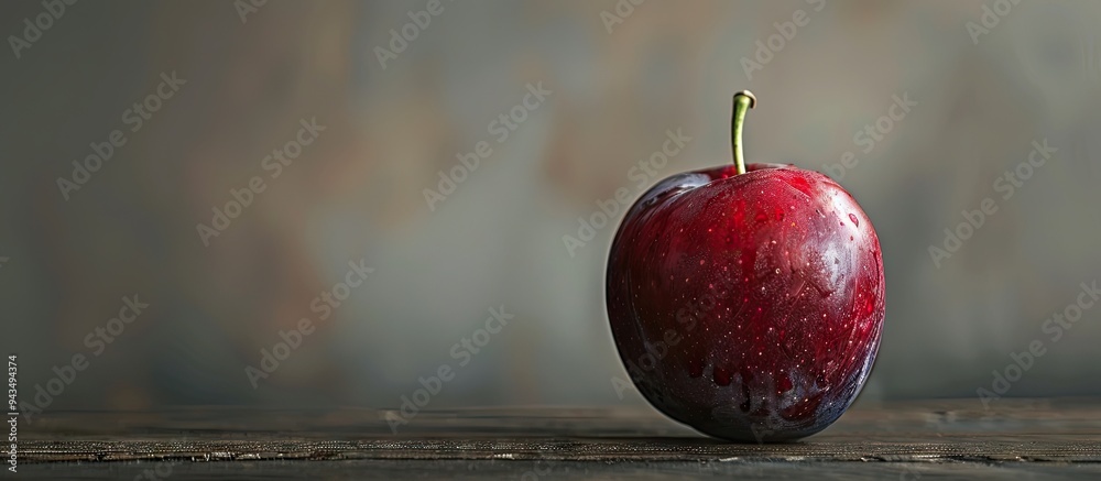 Poster A photo displaying a ripe plum with copy space image