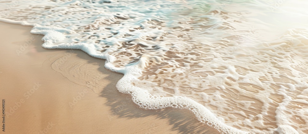 Leinwandbilder soft waves gently caress the sandy beach creating a natural abstract background with copy space imag