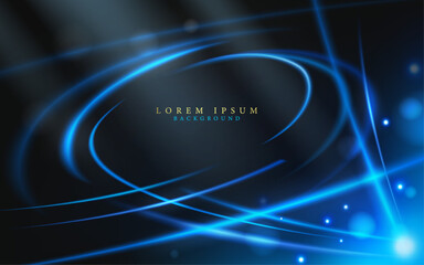 elegant glowing blue curve light lines decorative swirl art digital geometric modern background,cover and card design.vector illustration futuristic award concept banner.