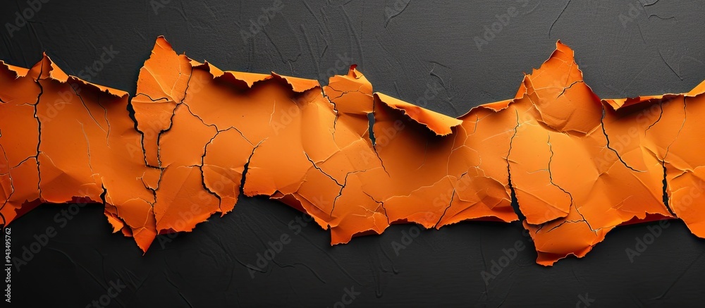 Poster A visual representation of keyword research on orange torn paper set against a black backdrop creating a symbolic image with room for text. Creative banner. Copyspace image