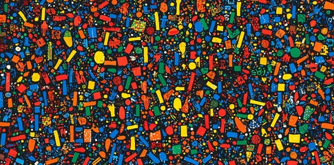 Fototapeta premium Abstract Colorful Pattern with Geometric Shapes