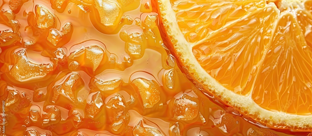 Poster Detailed close up of an orange textured background with ample copy space image