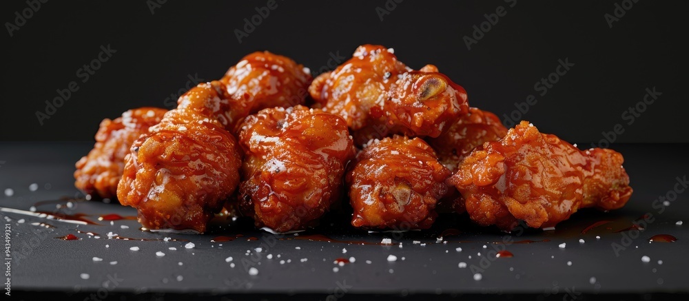 Poster spicy bbq buffalo drumettes with a crispy coating perfect for your next cookout with friends ideal f