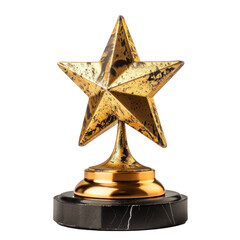 Golden star. Isolated on transparent background. PNG design element.