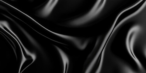 Obraz premium Abstract black silky fabric background.