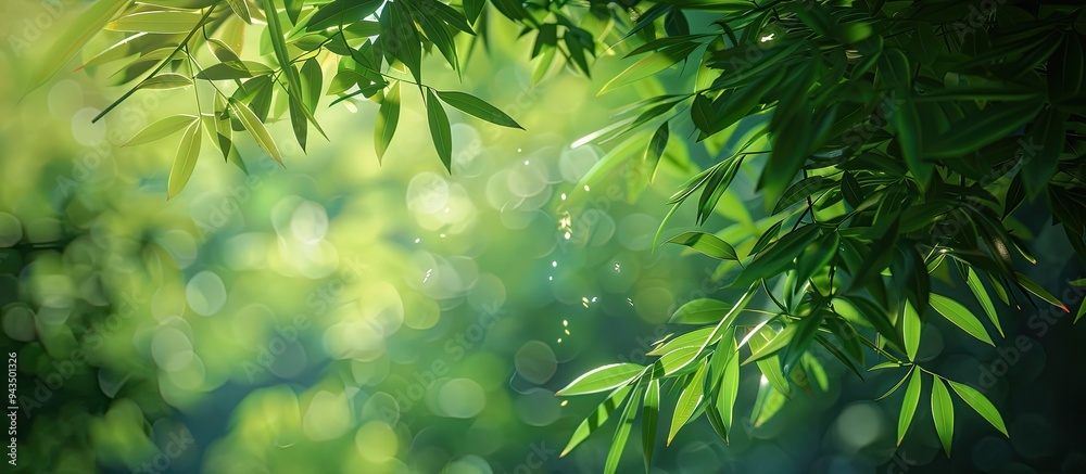 Poster leaves in the background provide a serene copy space image