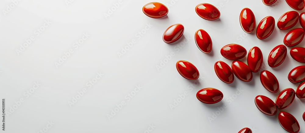 Aufkleber Top view of antibiotic pills on a white background with copy space image available for text