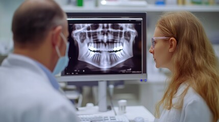 Dental Clinic X-Ray Display with Doctor